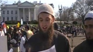 Zachary Adam Chesser participates in a Revolution Muslim rally earlier this month in Washington, D.C.