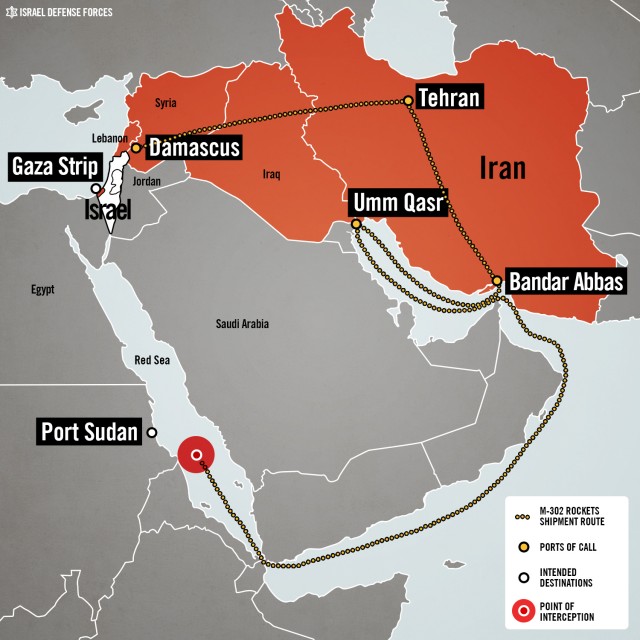 The course of the Iranian weapons shipment