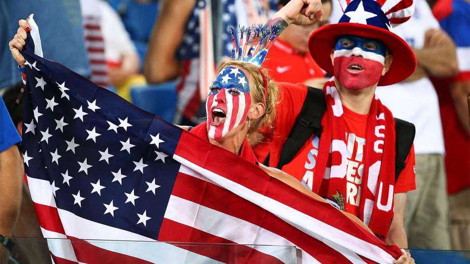 United States fans cheer their team at Estadio das Dunas, Brazil. Robert Cianflone / Getty Images South America