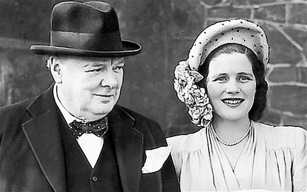 Lady Soames, then Mary Churchill, with her father Winston  Photo: PA